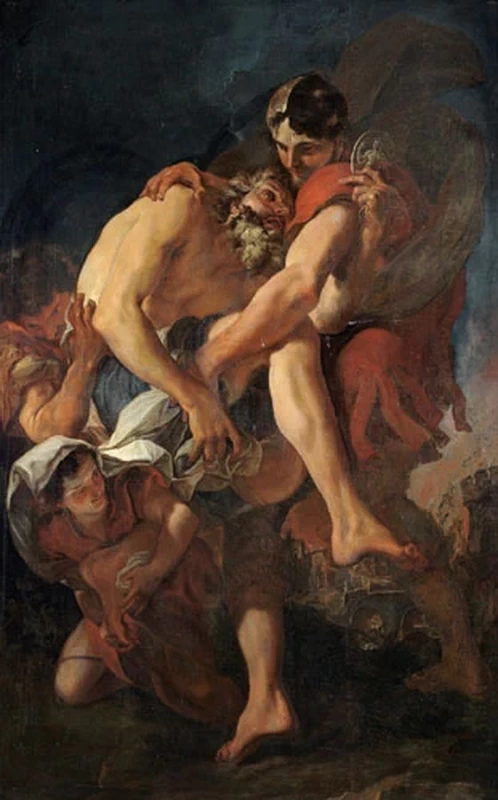 10-Paolo Pagani-Enea trasporta il padre Anchise sfuggendo dall’incendio di Troia  